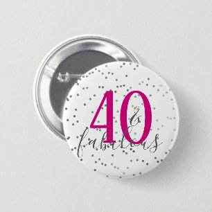 Moderne 40 und fabelhafte Birthday Confetti Taste Button