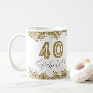 Moderne 40 und prächtige Gold Gitter Personalisier Kaffeetasse