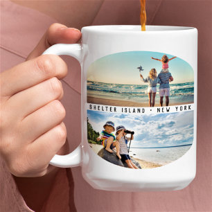 Moderne 4-Foto Collage   Familienurlaub Kaffeetasse