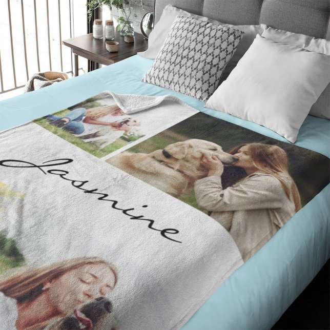 Moderne 4 Fotos Kollage Dog White Sherpadecke (Von Creator hochgeladen)