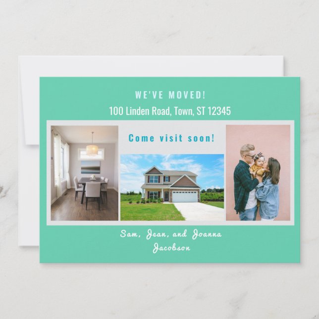 Moderne 4 Fotos Wir haben bewegte Ankündigung (Vorderseite)