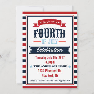Moderne 4. Juli Feier Party Einladung