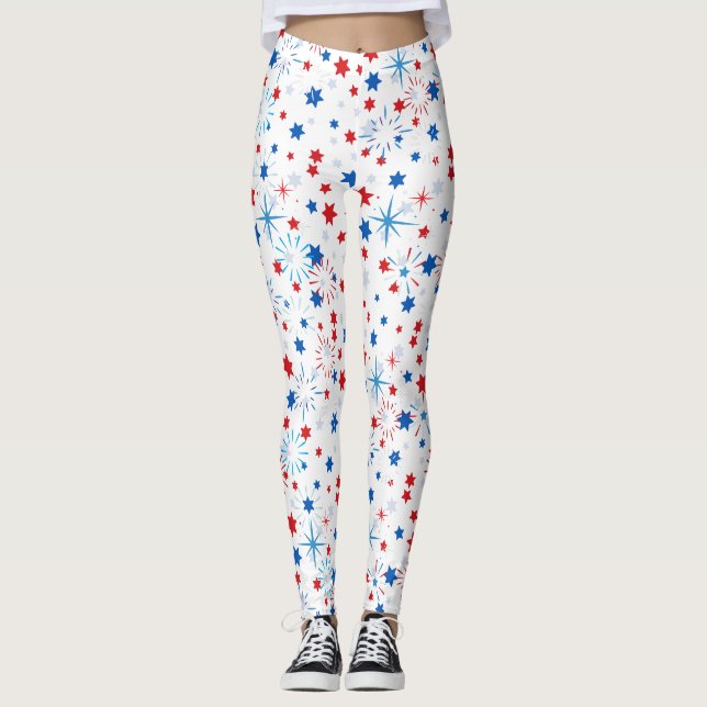 Moderne 4. Juli Muster 02 N BG Leggings (Vorderseite)