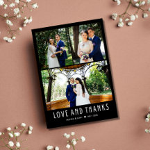 Moderne 4 Photo Mariage Merci