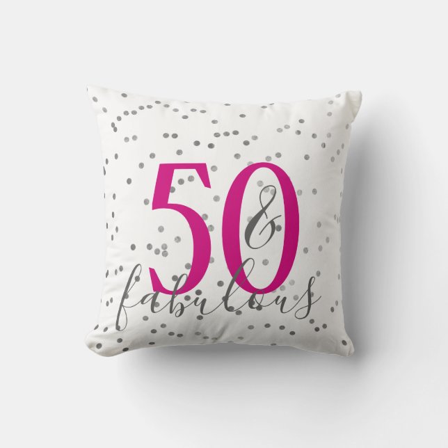 Moderne 50 et fabuleux Coussin Confetti Anniversai (Recto)