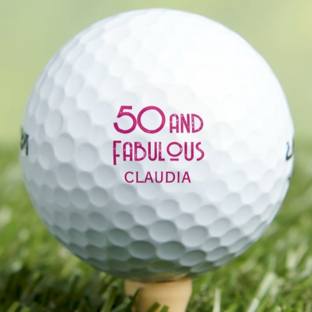 Moderne 50. Geburtstagsgolfbälle pink einfach Golfball (Von Creator hochgeladen)