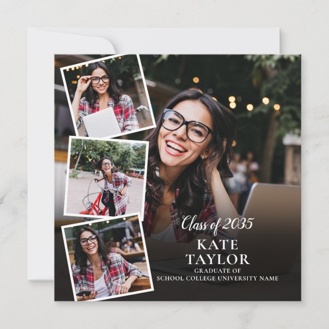 Moderne 5 Faire-part de graduation photo (Devant)