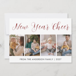Moderne 5-Foto-Collage Neujahrsstimmung Feiertagskarte