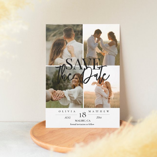 Moderne 5-Foto Hochzeit retten Termine Save The Date (Von Creator hochgeladen)