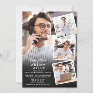 Moderne 5 Fotocollage Graduation Party Einladung