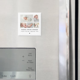 Moderne 5 Fotos zur Grid Birth Ankündigung Magnet