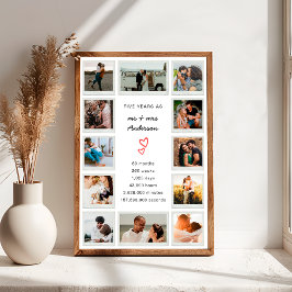 Moderne 5. Jahrestag individuelle FotoCollage Poster