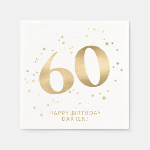 Moderne 60. Sechzigster Geburtstag Gold Schwarz Serviette