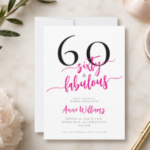 Moderne 60 und fantastische rosa 60. Geburtstagsfe