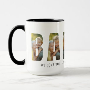Moderne 6-Foto-Babcia We Love You Zweifarbig Tasse