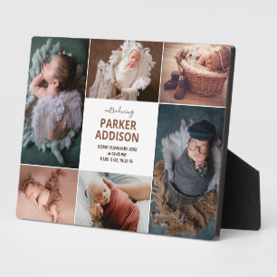 Moderne 6-Foto-Collage-Gitter Neugeborenes Baby Fotoplatte