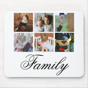 Moderne 6 Foto-Collage   personalisiert Mousepad