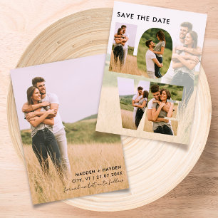 Moderne 6-Foto-Collage Save the Date Love Letters