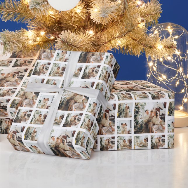Moderne 6 FotoCollage | Weihnachtsfeiertag Geschenkpapier (Feiertage)