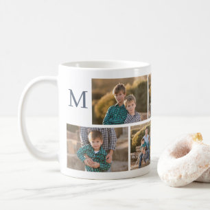 Moderne 6 Fotomaterial mit Monogramm Kaffeetasse