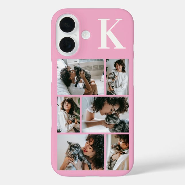 Moderne 6 Tier-Foto Rosa iPhone 16 Hülle (Rückseite)