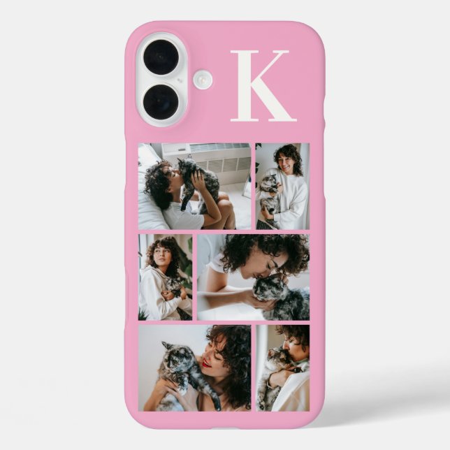 Moderne 6 Tier-Foto Rosa iPhone 16 Plus Hülle (Rückseite)