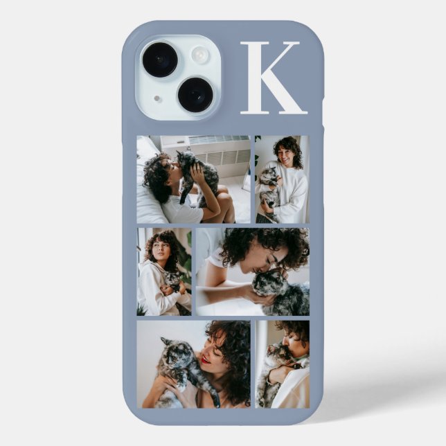 Moderne 6 Tier-Foto Staubblau Case-Mate iPhone Hülle (Rückseite)