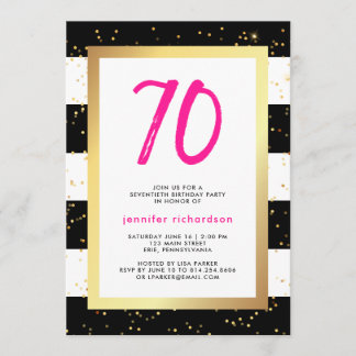 Moderne 70. Geburtstags-Party Einladung des