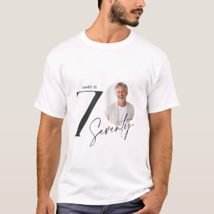 Moderne 70. Geburtstagsfotos Minimales Jubiläum T-Shirt