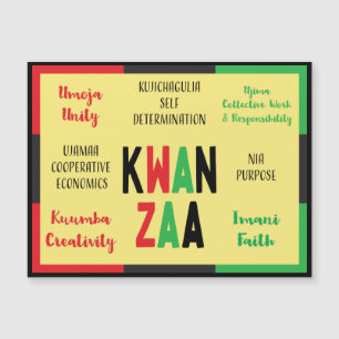 Moderne 7 Prinzipien Grün Rot Schwarz Kwanzaa Magnetkarte