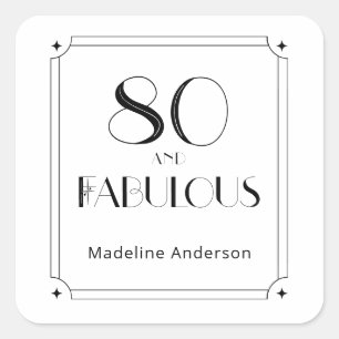Moderne 80 & Fabulous 80. Geburtstag Quadratischer Aufkleber