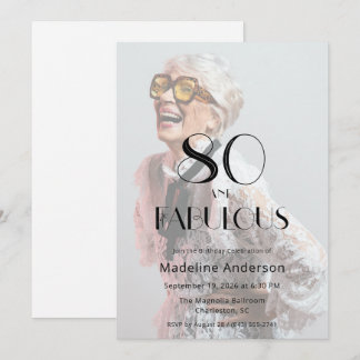 Moderne 80 & Fabulous Foto 80. Geburtstag Einladung