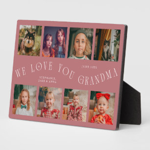Moderne 8-Foto-Raster Lieb Dich Oma Rosa Fotoplatte