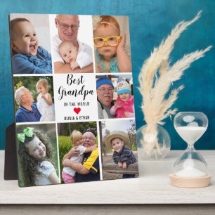 Moderne 8 FotoCollage Beste Opa der Welt Fotoplatte