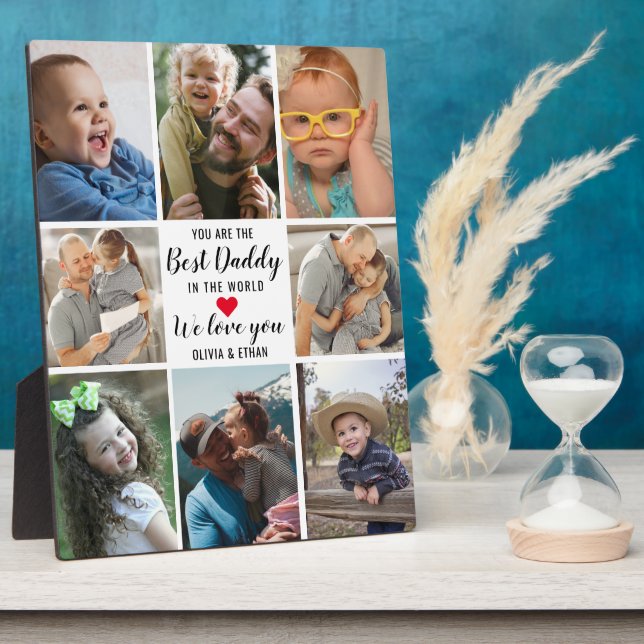 Moderne 8 FotoCollage Bester Daddy in der Welt Fotoplatte (Seite)