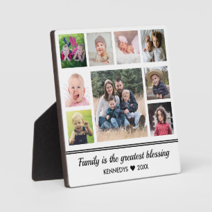 Moderne 9-Familien-Foto-Collage-Zitat Schwarz & We Fotoplatte