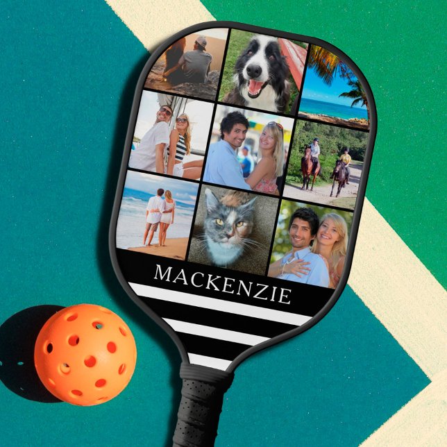 Moderne 9 Fotoleiterstreifen Name Farbe Pickleball Schläger (Von Creator hochgeladen)