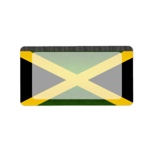 Moderne abgestreifte jamaikanische Flagge Adressaufkleber