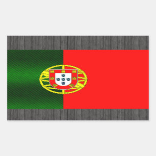 Moderne abgestreifte portugiesische Flagge Rechteckiger Aufkleber