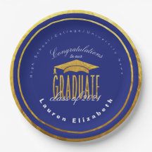 Moderne Abschluss Blue Gold Imitats Foil Paper Pla