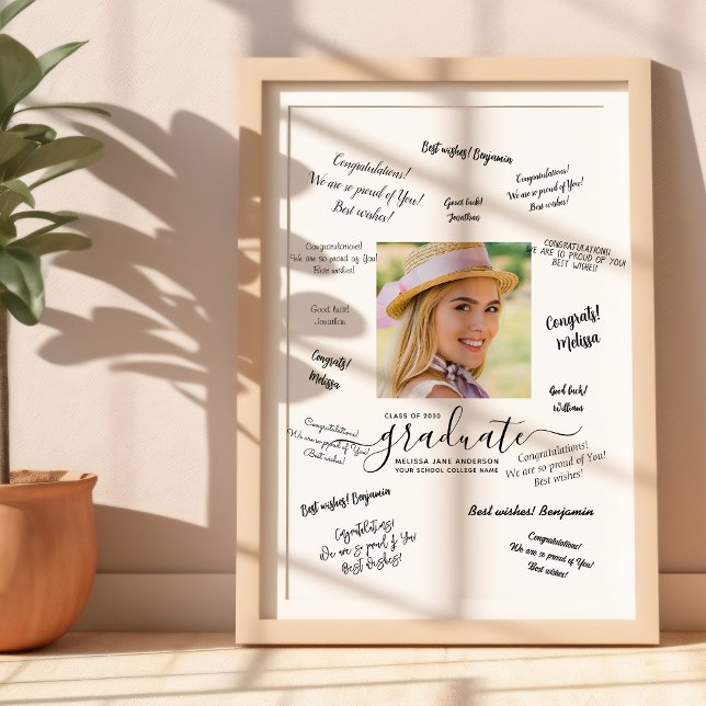 Moderne Abschluss Foto Guest Signature Poster (Von Creator hochgeladen)