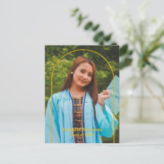Moderne Abschluss-Foto-Postkarte - Minimale Ankünd Postkarte