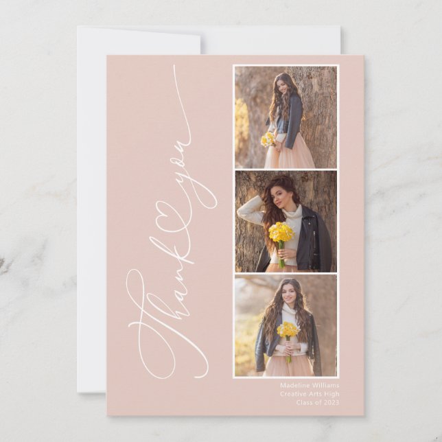 Moderne Abschluss-Fotoklasse 2024 Dankeskarte (Vorderseite)