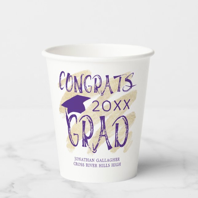 Moderne Abschluss Glückwunsch Grad Cap Custom Colo Pappbecher (Vorderseite)