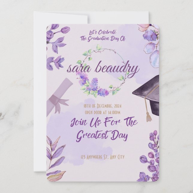 moderne Abschluss-Karte Einladung (Vorderseite)