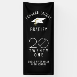 Moderne Abschluss-KLASSE VON 2021 Typografie Black Banner