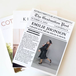 Moderne Abschluss Newspaper High School Einladung