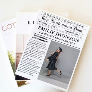 Moderne Abschluss Newspaper Uni/Universität Einladung