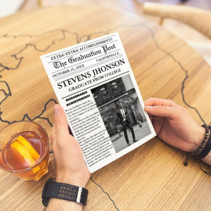 Moderne Abschluss Newspaper Uni/Universität Einladung