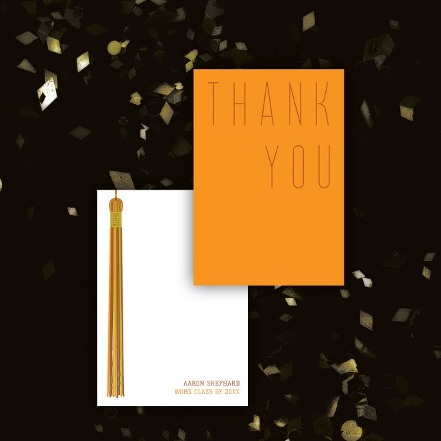 Moderne Abschluss-Terrakotta- und orangefarbene Ty Dankeskarte (Von Creator hochgeladen)